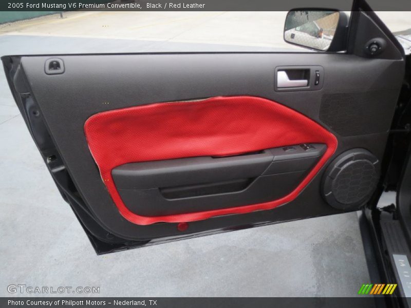 Black / Red Leather 2005 Ford Mustang V6 Premium Convertible