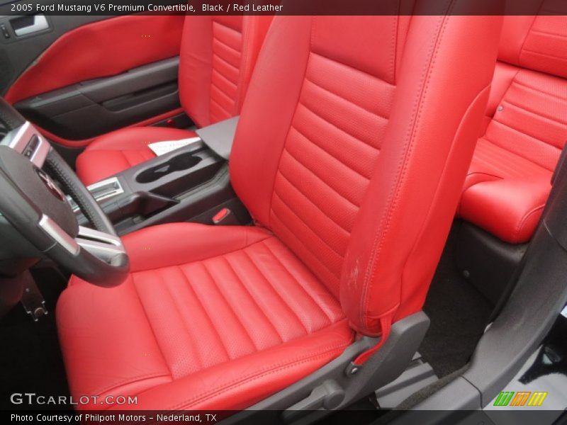 Black / Red Leather 2005 Ford Mustang V6 Premium Convertible