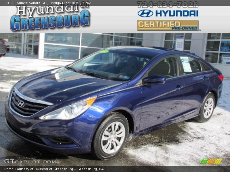 Indigo Night Blue / Gray 2012 Hyundai Sonata GLS
