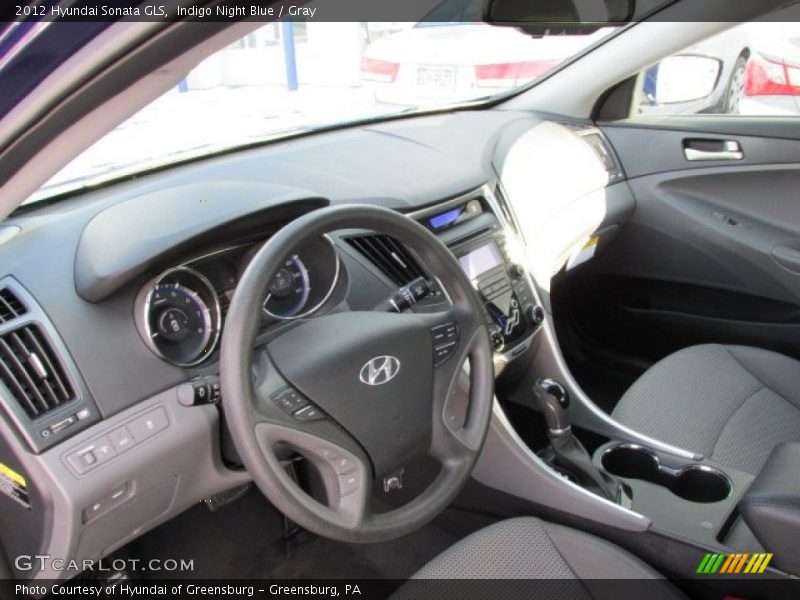 Indigo Night Blue / Gray 2012 Hyundai Sonata GLS