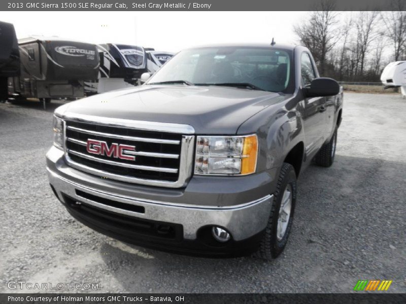 Steel Gray Metallic / Ebony 2013 GMC Sierra 1500 SLE Regular Cab