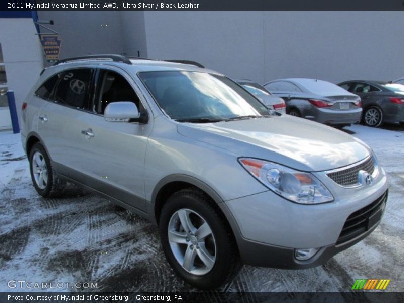 Ultra Silver / Black Leather 2011 Hyundai Veracruz Limited AWD