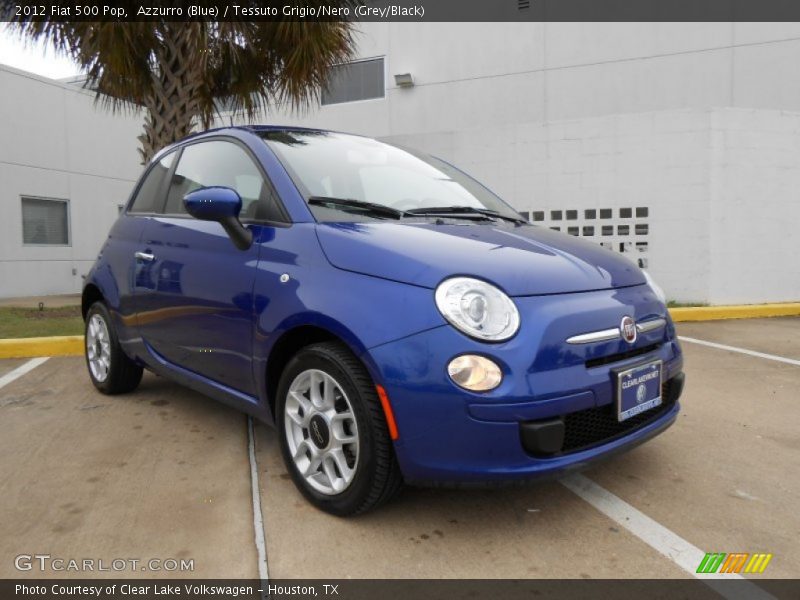 Azzurro (Blue) / Tessuto Grigio/Nero (Grey/Black) 2012 Fiat 500 Pop