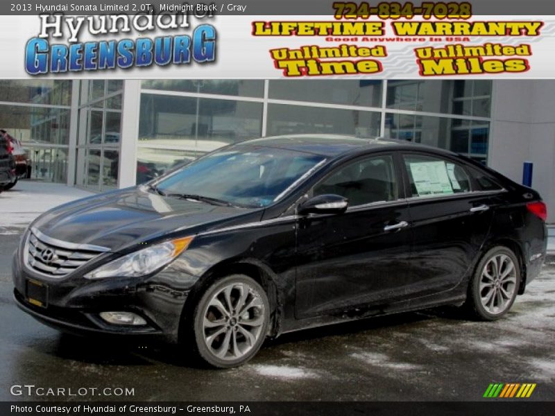 Midnight Black / Gray 2013 Hyundai Sonata Limited 2.0T