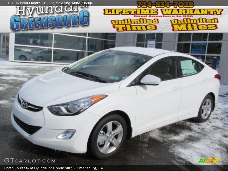 Shimmering White / Beige 2013 Hyundai Elantra GLS