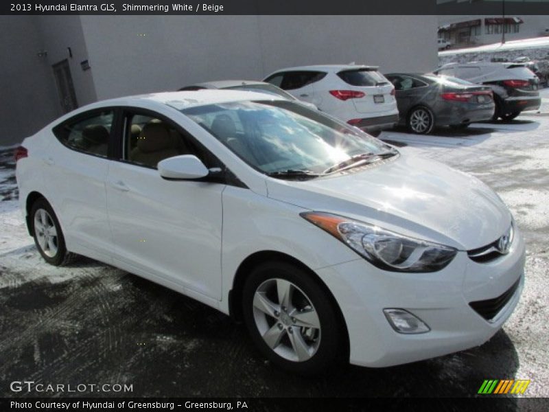 Shimmering White / Beige 2013 Hyundai Elantra GLS