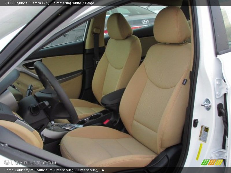 Shimmering White / Beige 2013 Hyundai Elantra GLS