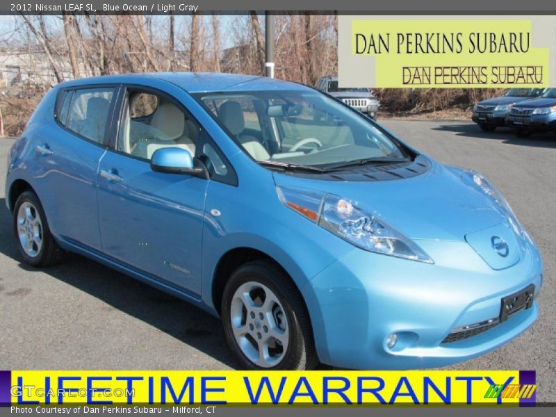 Blue Ocean / Light Gray 2012 Nissan LEAF SL