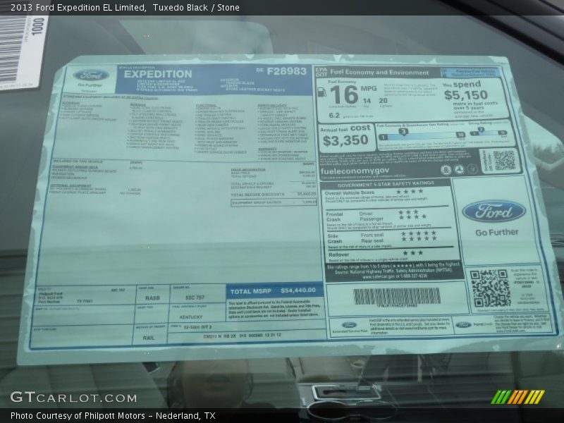  2013 Expedition EL Limited Window Sticker