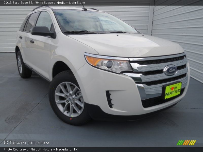 White Suede / Medium Light Stone 2013 Ford Edge SE