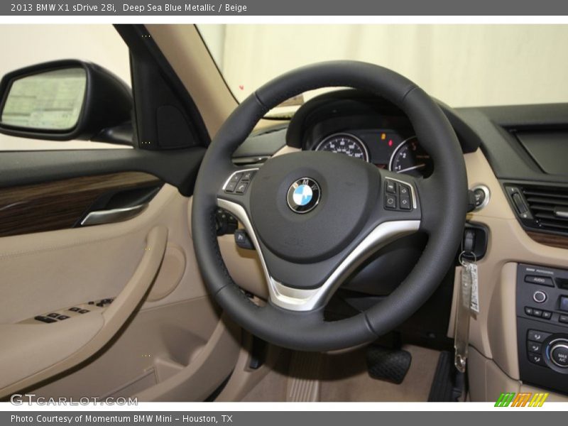 Deep Sea Blue Metallic / Beige 2013 BMW X1 sDrive 28i
