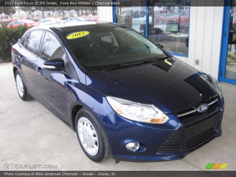 Kona Blue Metallic / Charcoal Black 2012 Ford Focus SE SFE Sedan