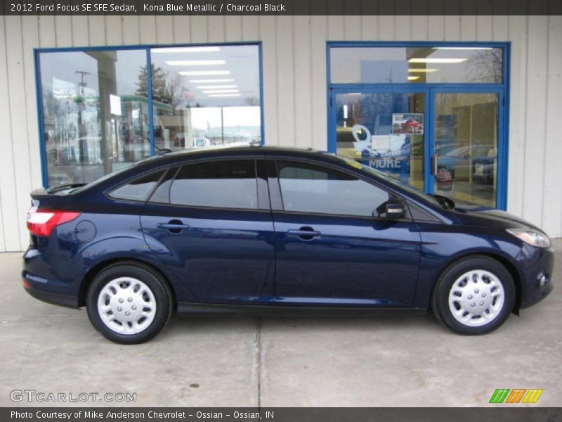 Kona Blue Metallic / Charcoal Black 2012 Ford Focus SE SFE Sedan