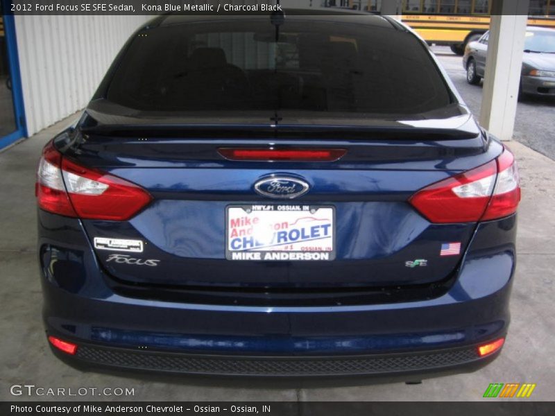 Kona Blue Metallic / Charcoal Black 2012 Ford Focus SE SFE Sedan