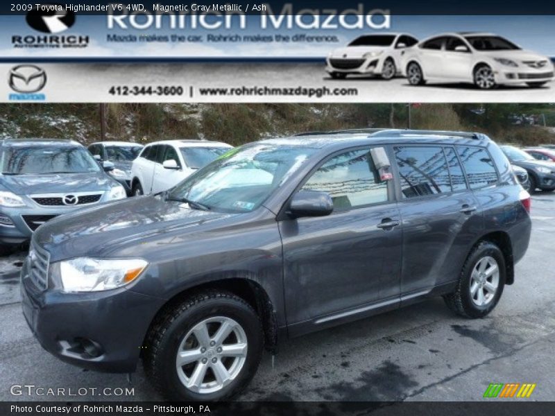 Magnetic Gray Metallic / Ash 2009 Toyota Highlander V6 4WD