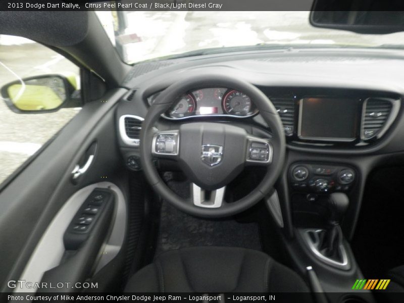 Citrus Peel Pearl Coat / Black/Light Diesel Gray 2013 Dodge Dart Rallye