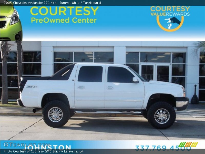 Summit White / Tan/Neutral 2005 Chevrolet Avalanche Z71 4x4