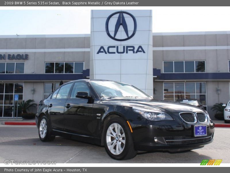 Black Sapphire Metallic / Grey Dakota Leather 2009 BMW 5 Series 535xi Sedan