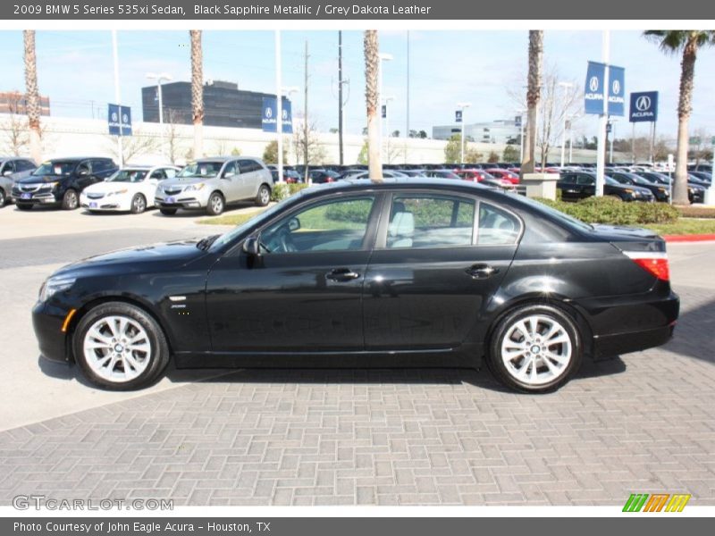 Black Sapphire Metallic / Grey Dakota Leather 2009 BMW 5 Series 535xi Sedan