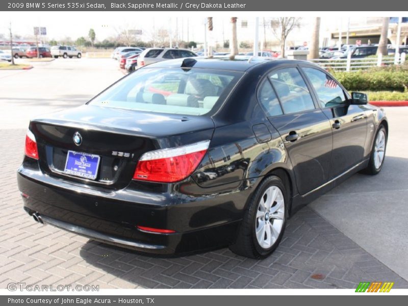 Black Sapphire Metallic / Grey Dakota Leather 2009 BMW 5 Series 535xi Sedan