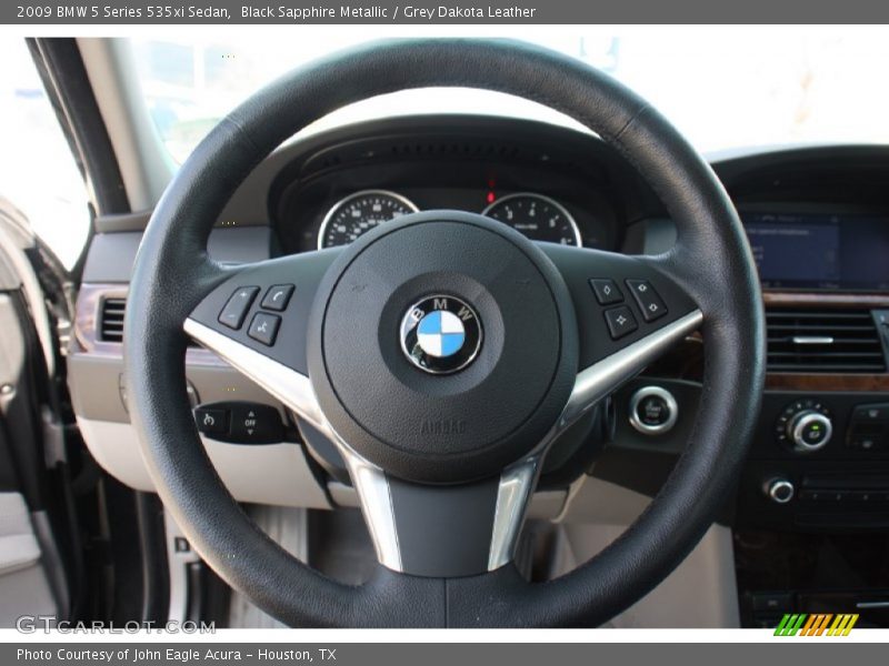 Black Sapphire Metallic / Grey Dakota Leather 2009 BMW 5 Series 535xi Sedan