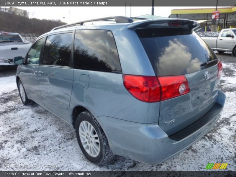 Blue Mirage Metallic / Taupe 2009 Toyota Sienna XLE AWD