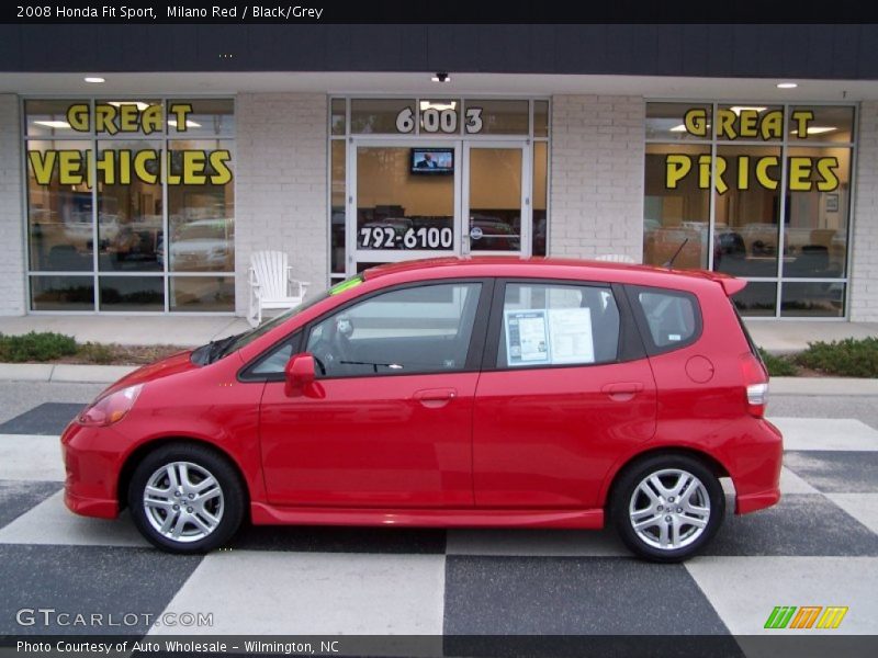 Milano Red / Black/Grey 2008 Honda Fit Sport