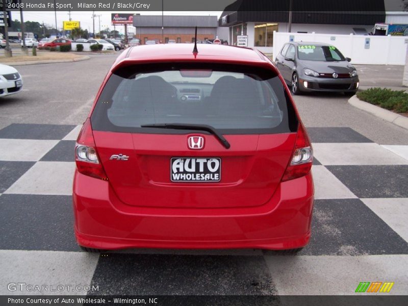 Milano Red / Black/Grey 2008 Honda Fit Sport