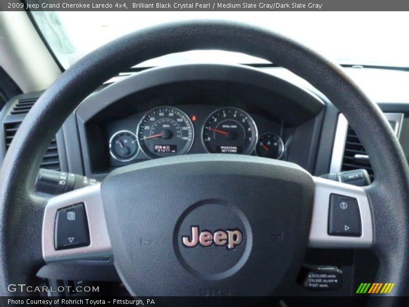 Brilliant Black Crystal Pearl / Medium Slate Gray/Dark Slate Gray 2009 Jeep Grand Cherokee Laredo 4x4