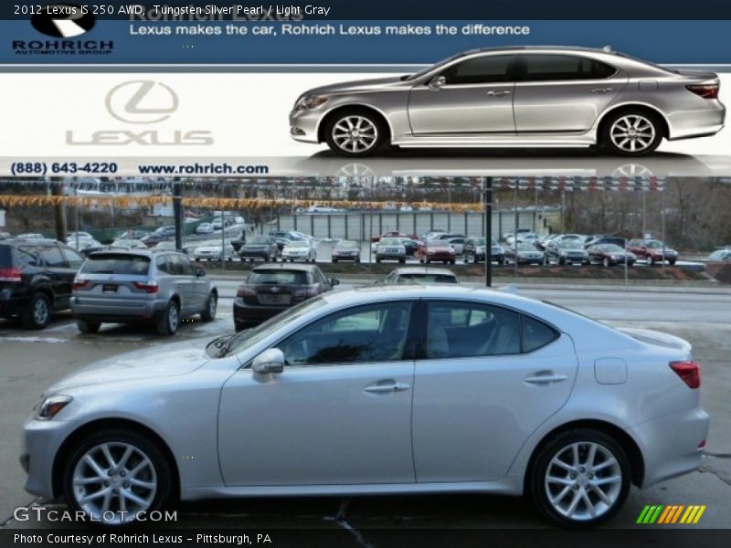 Tungsten Silver Pearl / Light Gray 2012 Lexus IS 250 AWD