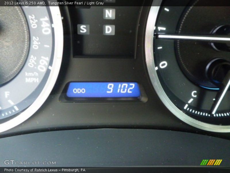 Tungsten Silver Pearl / Light Gray 2012 Lexus IS 250 AWD