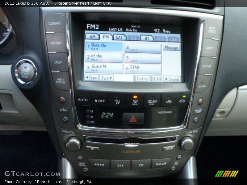 Tungsten Silver Pearl / Light Gray 2012 Lexus IS 250 AWD