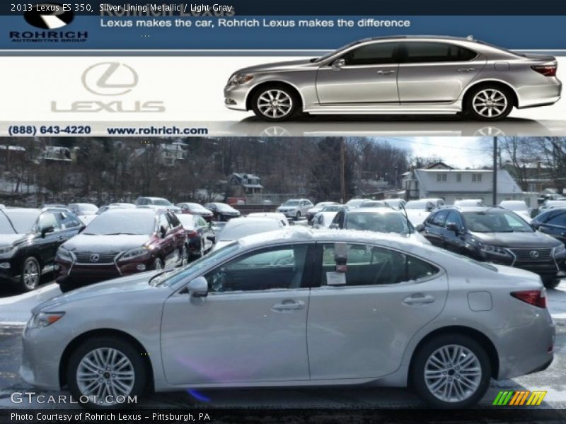 Silver Lining Metallic / Light Gray 2013 Lexus ES 350
