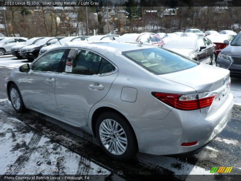 Silver Lining Metallic / Light Gray 2013 Lexus ES 350