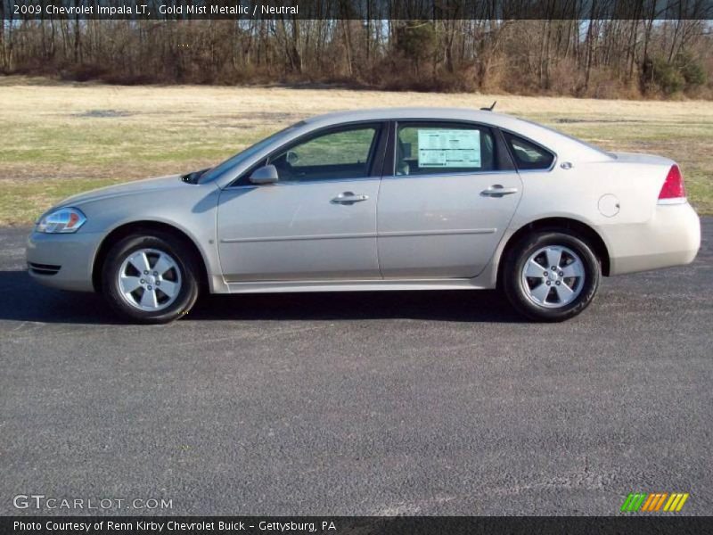 Gold Mist Metallic / Neutral 2009 Chevrolet Impala LT