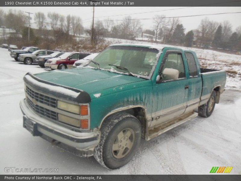 Bright Teal Metallic / Tan 1993 Chevrolet C/K K1500 Extended Cab 4x4