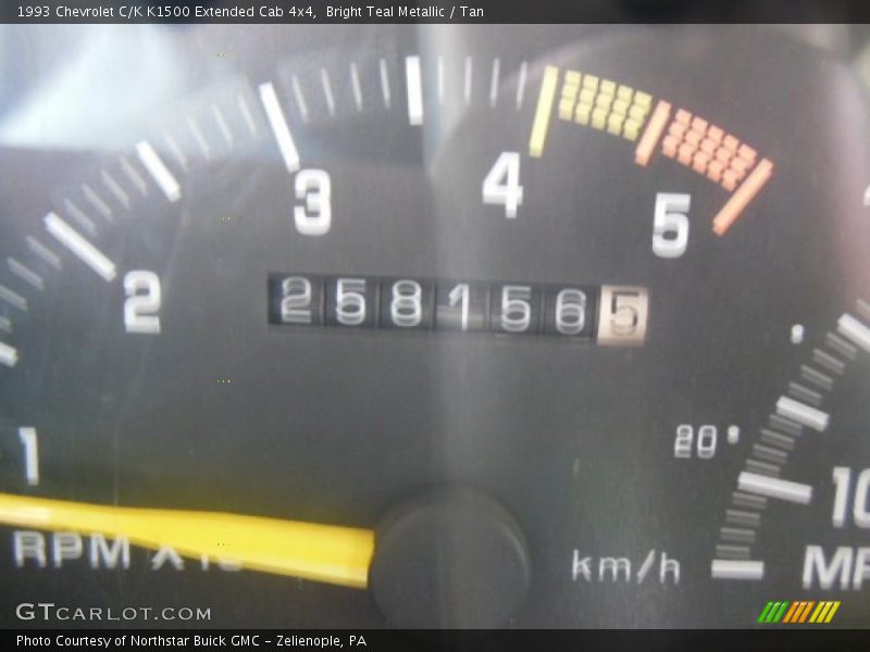 Bright Teal Metallic / Tan 1993 Chevrolet C/K K1500 Extended Cab 4x4