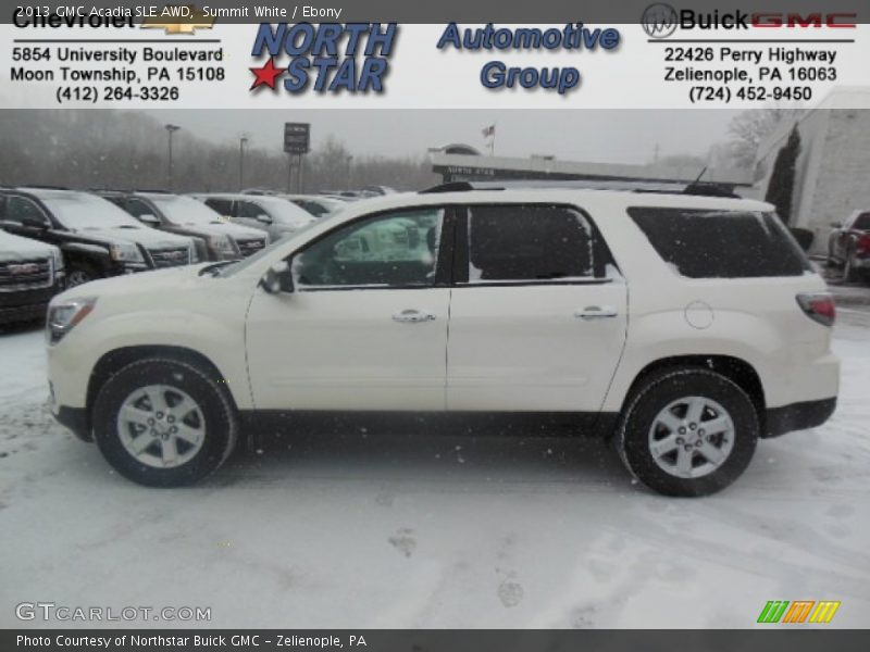 Summit White / Ebony 2013 GMC Acadia SLE AWD