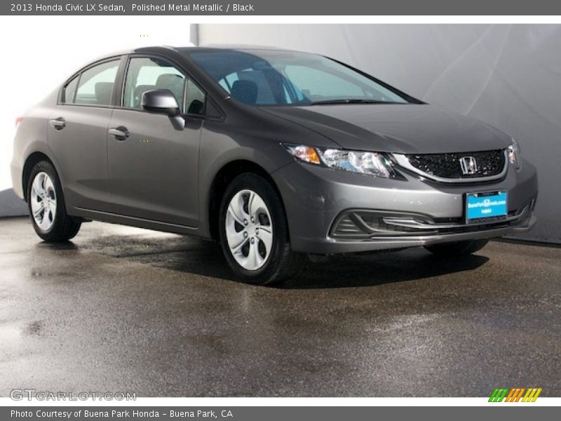 Polished Metal Metallic / Black 2013 Honda Civic LX Sedan