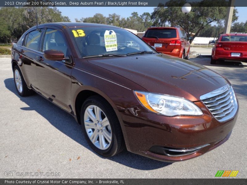 Deep Auburn Pearl / Black/Light Frost Beige 2013 Chrysler 200 Touring Sedan