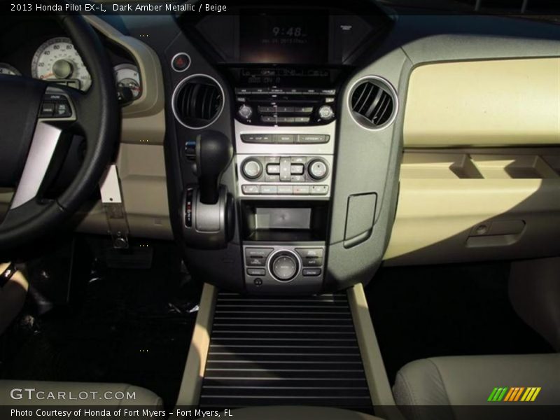 Dark Amber Metallic / Beige 2013 Honda Pilot EX-L