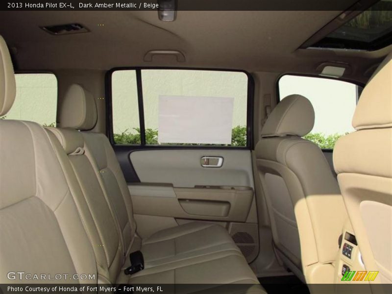 Dark Amber Metallic / Beige 2013 Honda Pilot EX-L