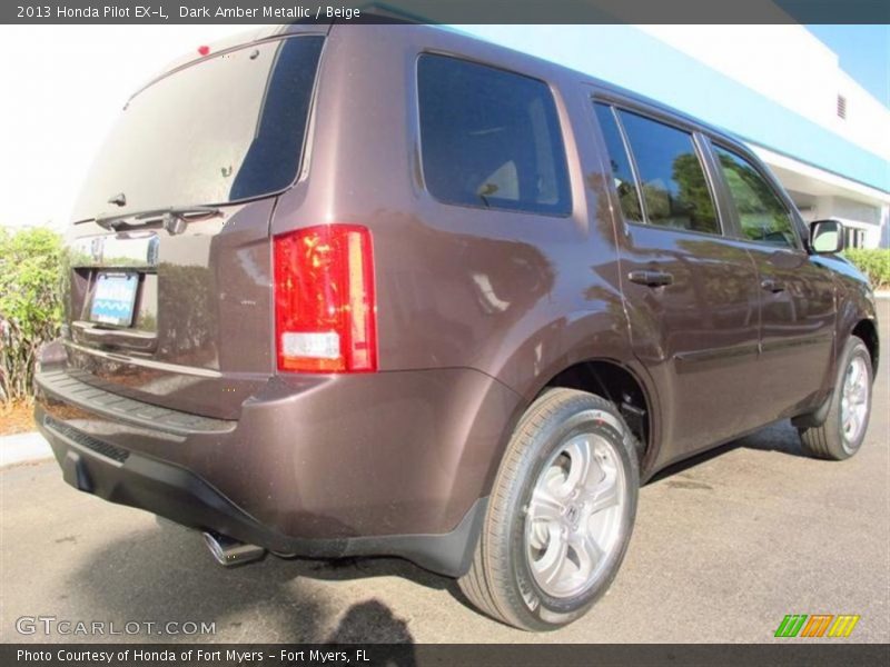 Dark Amber Metallic / Beige 2013 Honda Pilot EX-L