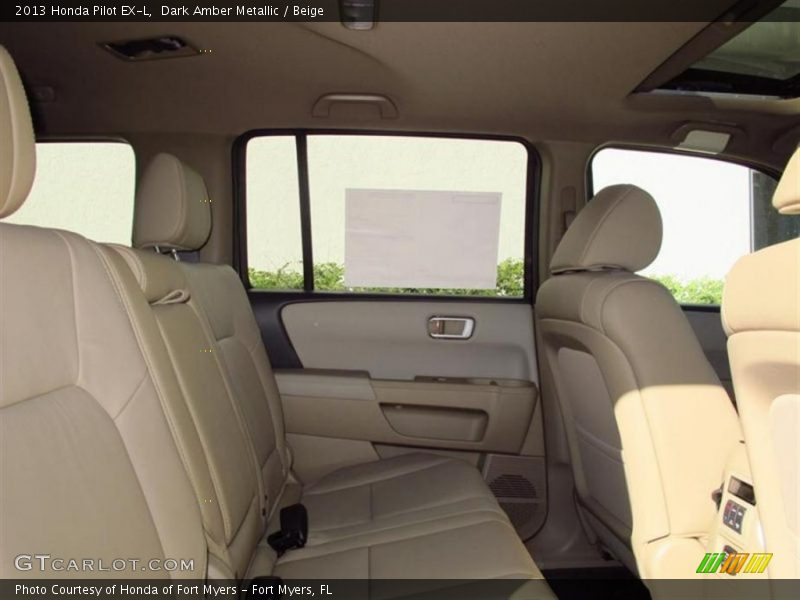 Dark Amber Metallic / Beige 2013 Honda Pilot EX-L