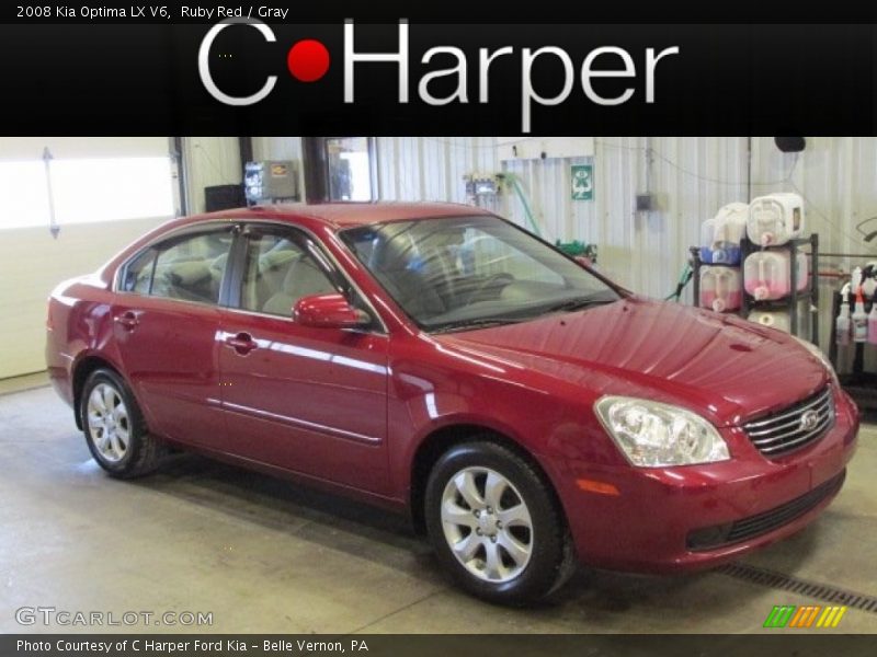 Ruby Red / Gray 2008 Kia Optima LX V6