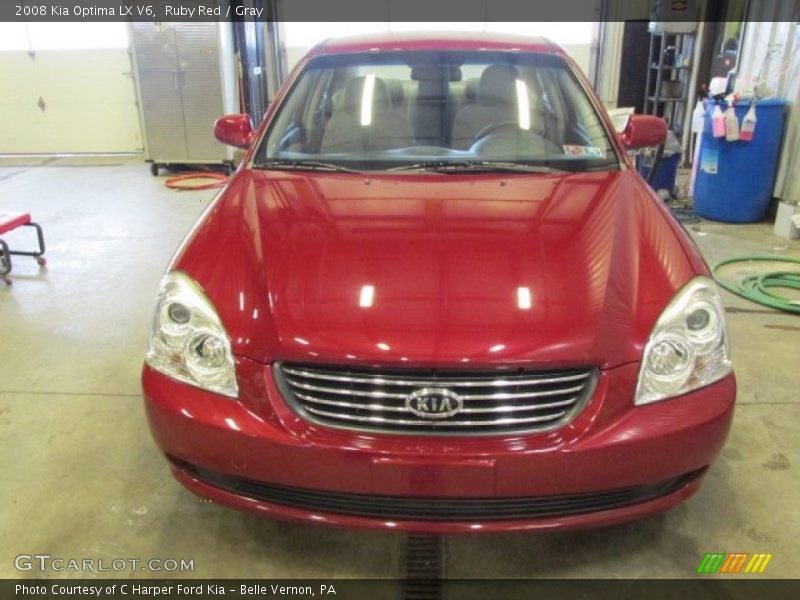 Ruby Red / Gray 2008 Kia Optima LX V6