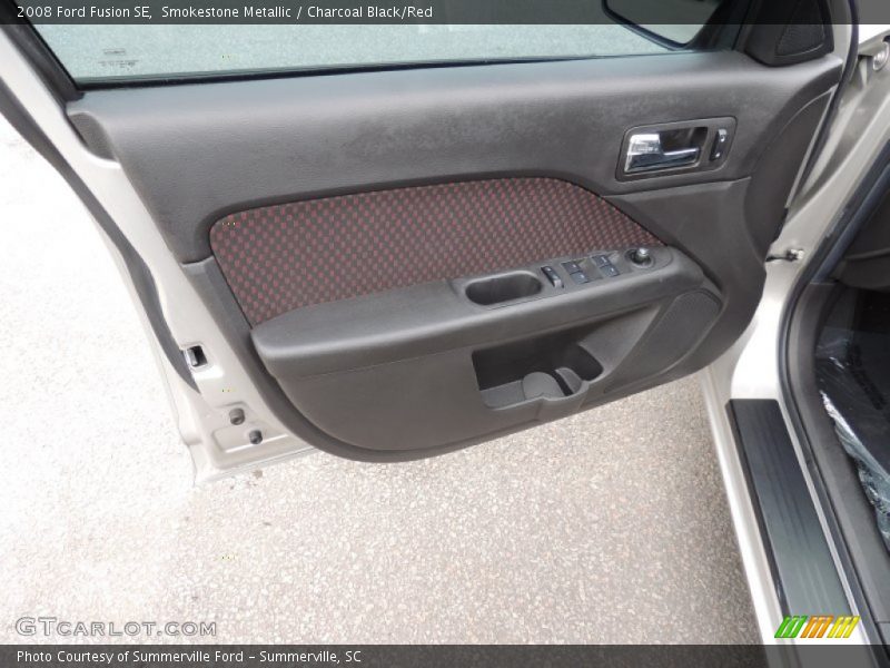 Smokestone Metallic / Charcoal Black/Red 2008 Ford Fusion SE