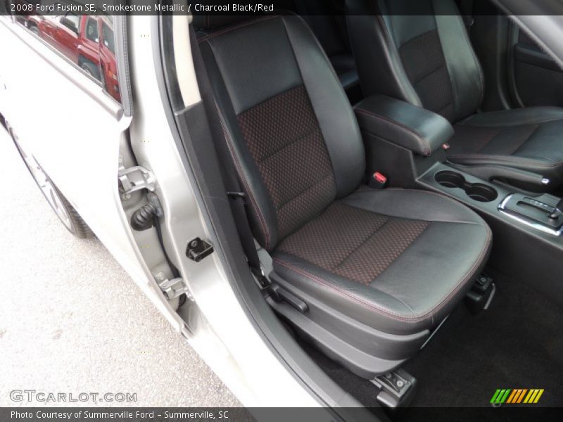Smokestone Metallic / Charcoal Black/Red 2008 Ford Fusion SE