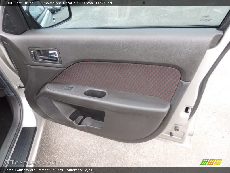Smokestone Metallic / Charcoal Black/Red 2008 Ford Fusion SE