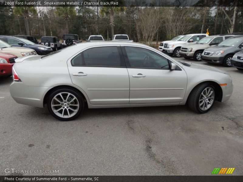 Smokestone Metallic / Charcoal Black/Red 2008 Ford Fusion SE
